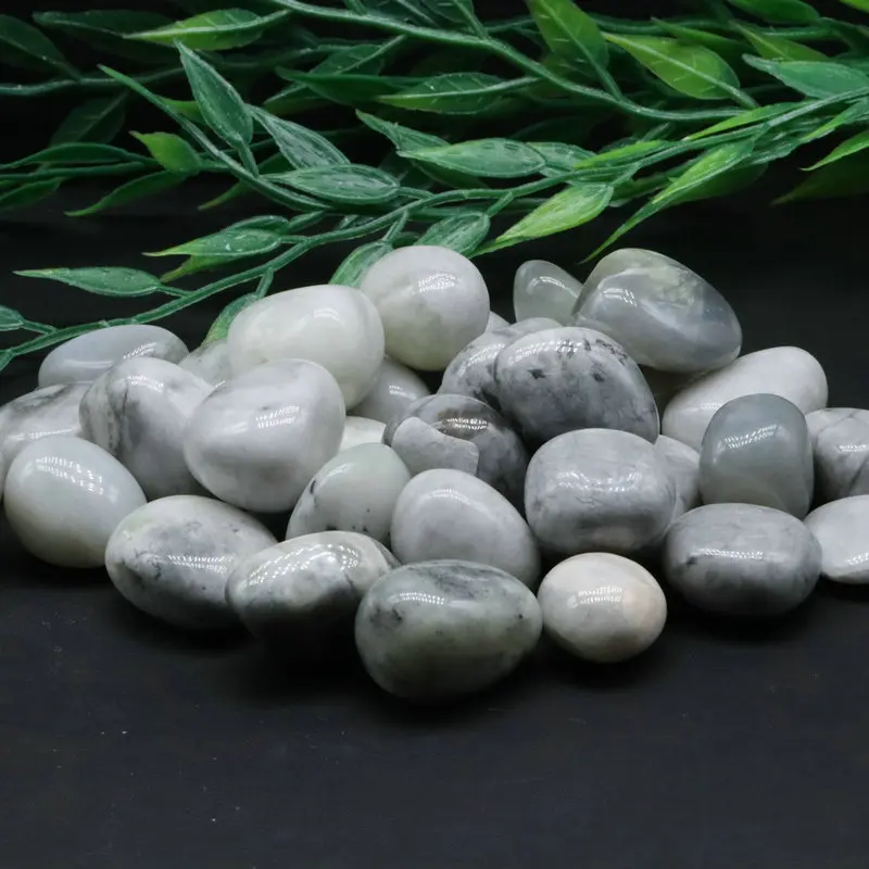 

20-30mm 100g Natural Gray Jade Quartz Mineral Healing Crystals Gem Specimens Collectible Home Decor