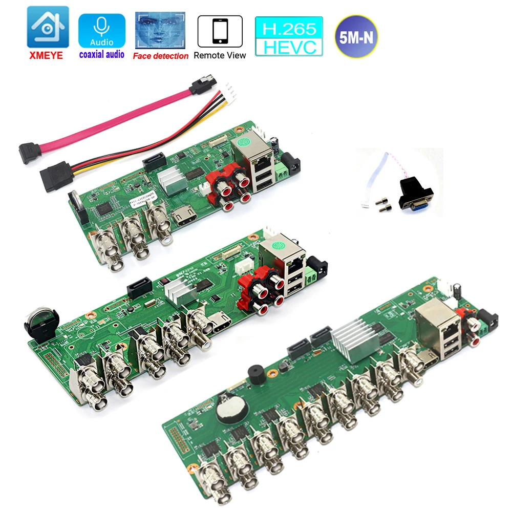 Xmeye NVR DVR Гибридный Видеорегистратор 6-в-1 1080P 4/8/16 Каналов Коаксиальный Аудио