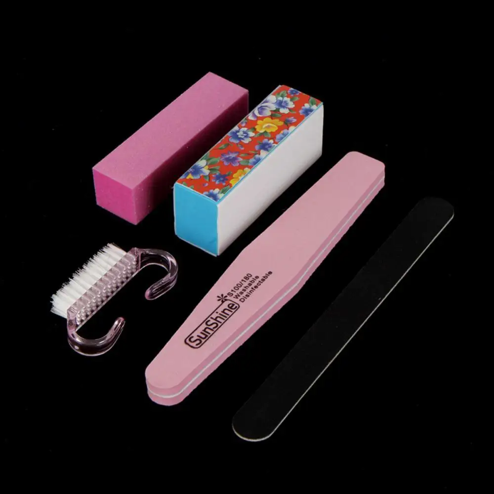

Hot Sale 5Pcs Manicure Nail Care Tool Set Nail Beauty Nail Buffer Block Files Brush