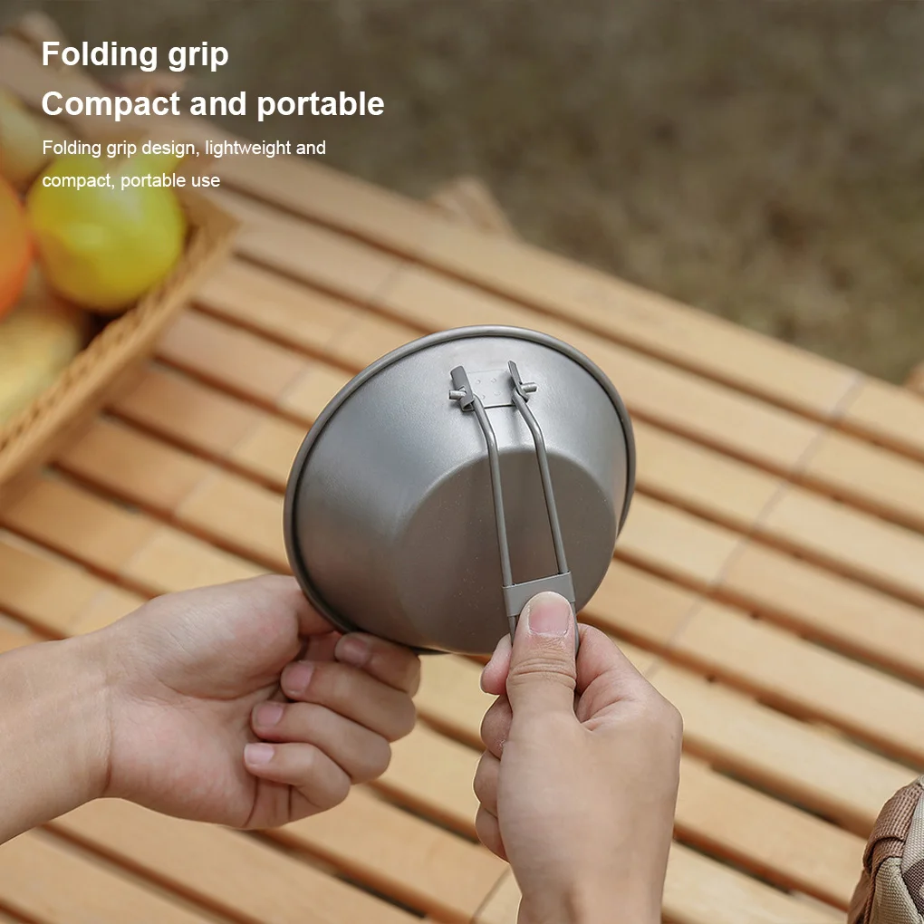 

Camping Bowl Outdoor Metal Portable Tableware Heat Resistant Cup Lightweight Barbecue Kitchen Cookware Food Container
