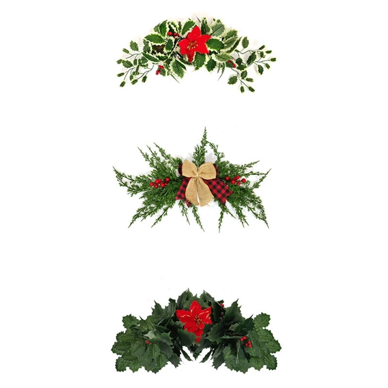 

Christmas Decorations Artificial Red Pine Needles Door Decor Home Hotel Restaurant Holiday Party Pendant Door Lintel