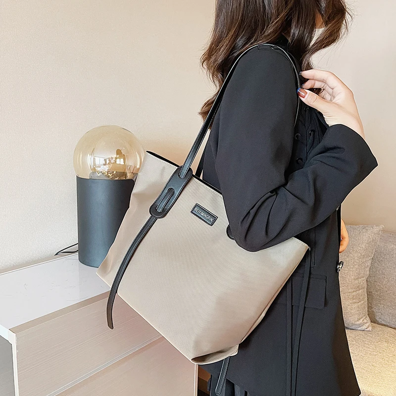 

Новая женская сумка, модная вместительная нейлоновая сумка-тоут на одно плечо, высокое качество