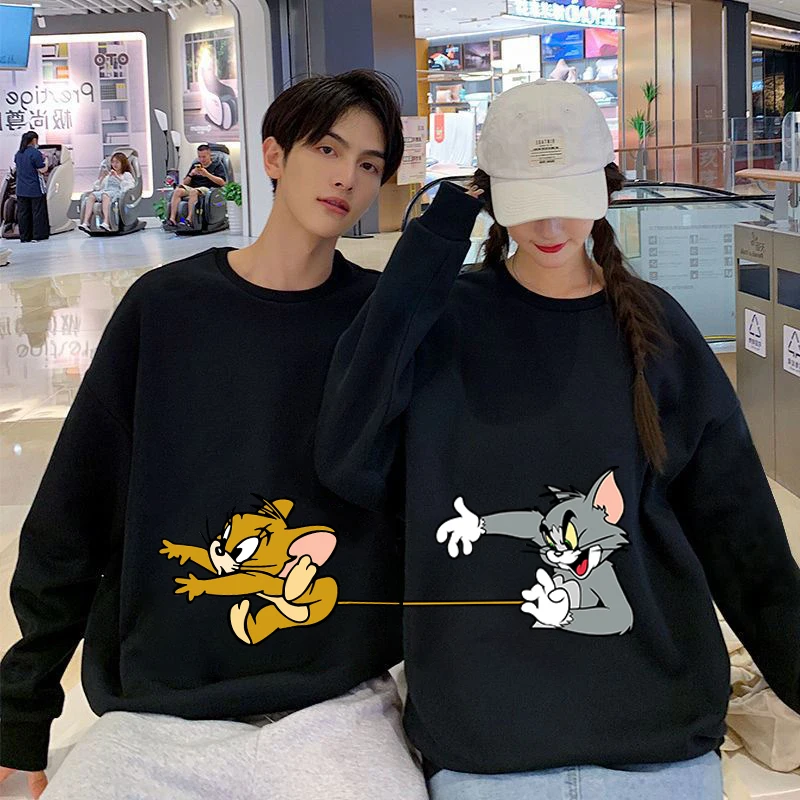 

Mouse Jerry Men Women Hoodie Cat Tom Couple Sweatshirt Ulzzang Cartoon Casual Hoody Fashion Autumn Winter Pullover Hoody