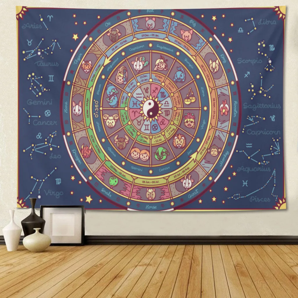 

Altar Tarot Cloth Magic Wall Tapestry Decoration Psychedelic Divination Witchcraft Tablecloth Mysterious Constellation