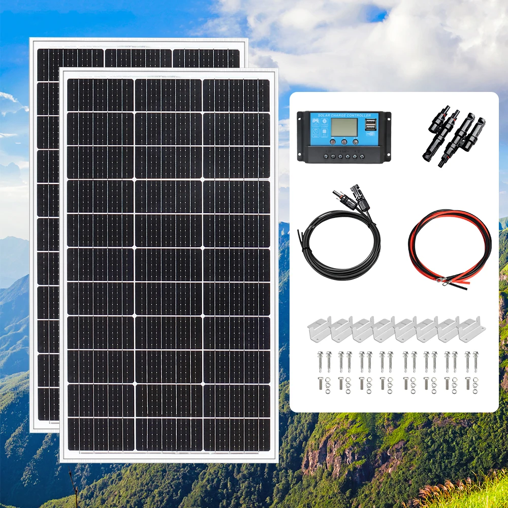 

Boguang 200W Glass Solar Panel Photovoltaic Applicable for RVs/Trailers/Campers/Yachts//Boats/Street Lights Charge