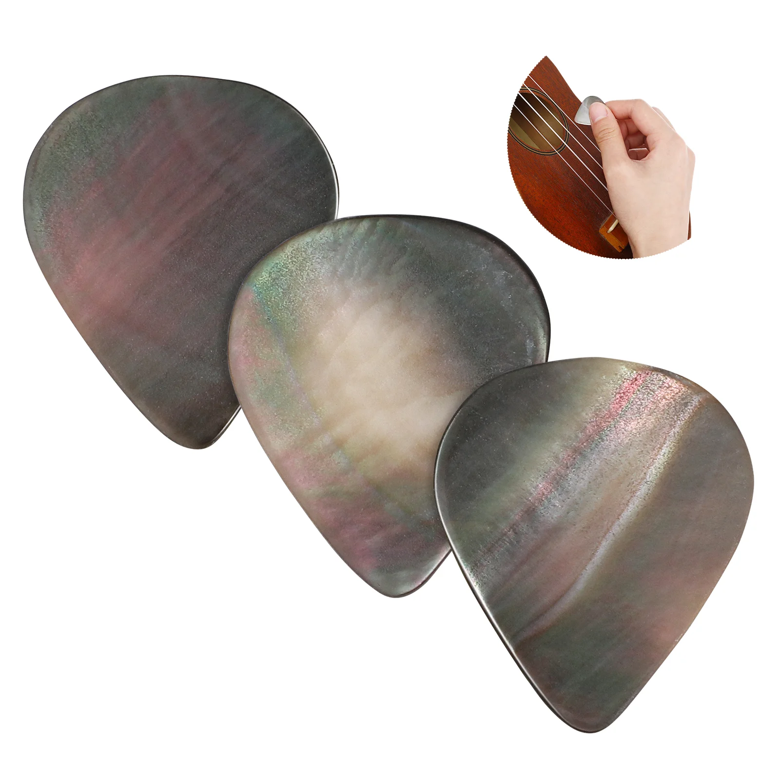 

3 Pcs Guitar Picks Plectrums Shell Tones Guitar Picks for Ukulele Electric Guitar Bass Music Instrument Accessories