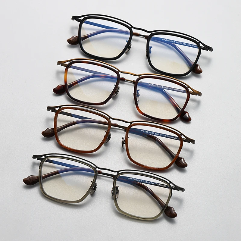 Оправа для очков Мужская/женская из чистого титана винтажная квадратная