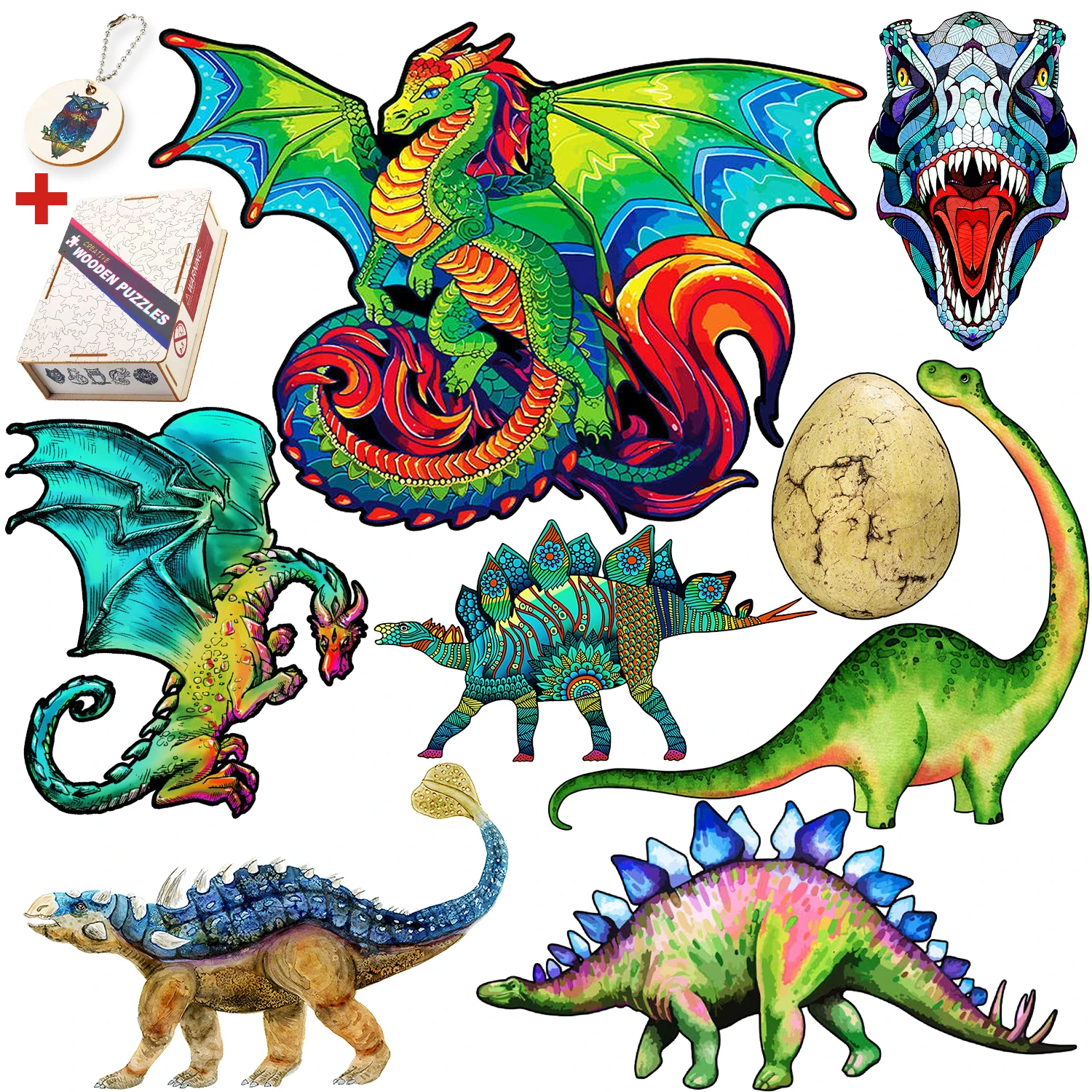 Puzzle Animal en bois Unique et mystérieux Dragon  cadeau pour adultes et enfants  jeu interactif