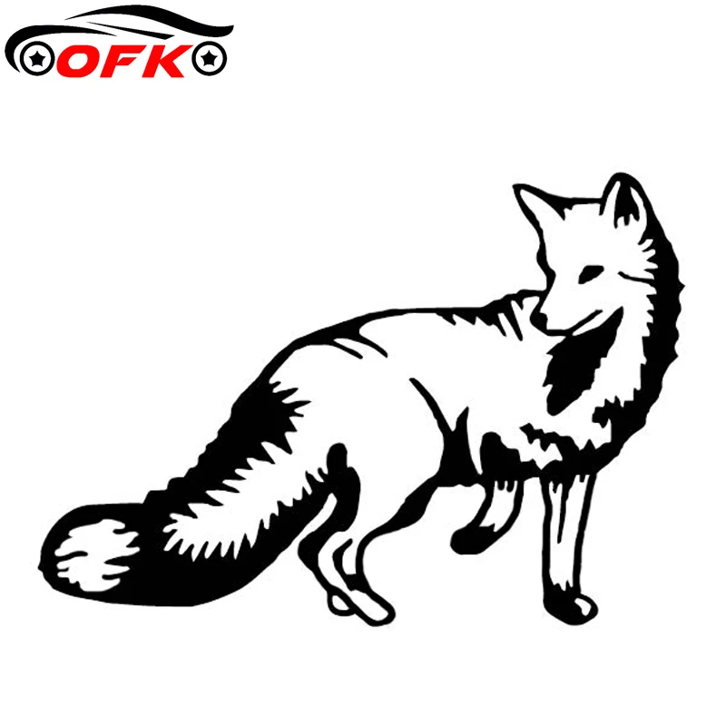 

Декоративная Автомобильная наклейка OFK Fox, кузов аксессуаров, наклейка из ПВХ, черная/серебристая, 16,1 см * 11,4 см