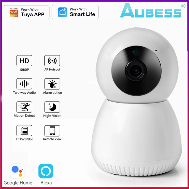 

Aubess Tuya PTZ Surveillance Camera Automatic Tracking Smart Home Security System Work With Alex Google Home IR Night Vision Cam