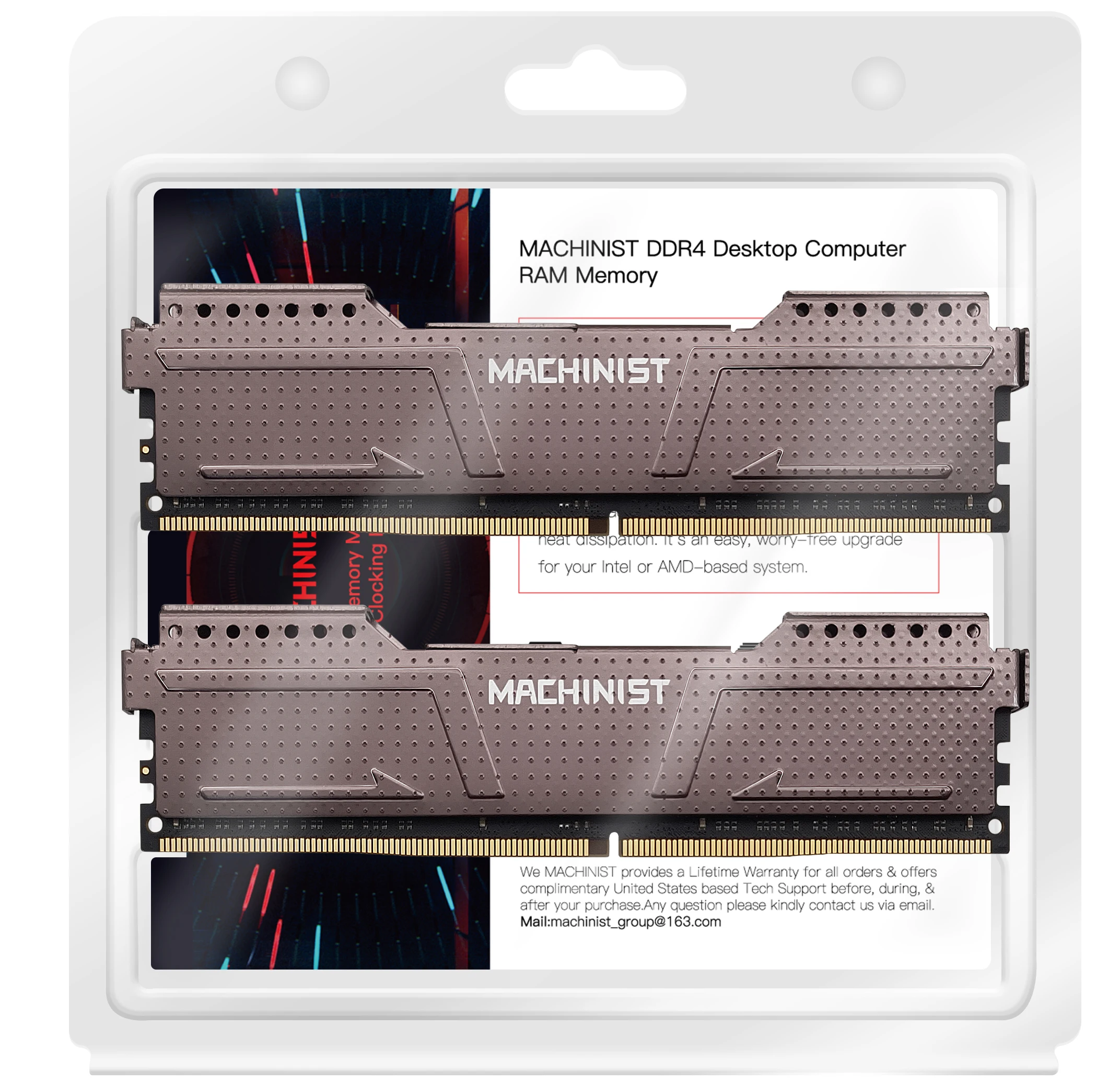 MACHINIST 8GB 16GB 2133HMz 2666HMz 3200HMz DDR4 Desktop Memory with Heat Sink DDR4 RAM PC DIMM for all motherboards images - 6