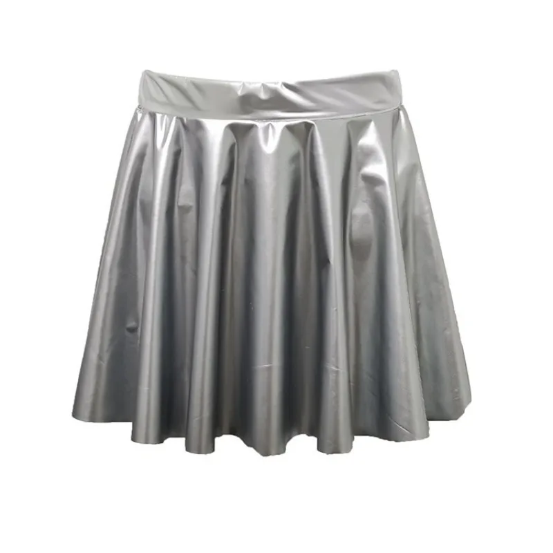 Соблазнительная Женская юбка блестящая облегающая с металлическим блеском из