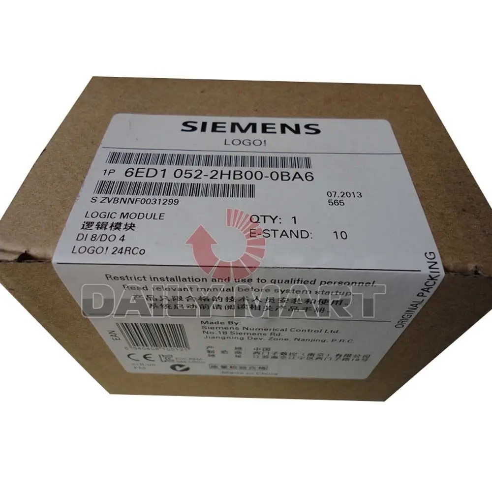 

SIEMENS 6ED1 052-2HB00-0BA6 LOGO! 24RCO, 8DE/4DA, 200 BLOCK PLC MODULE NEW