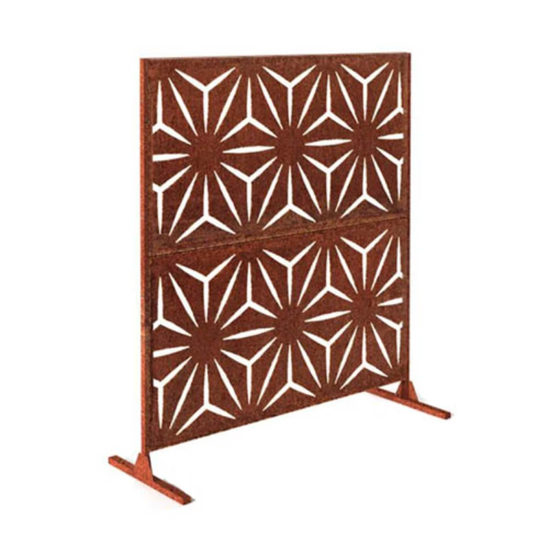 

Perforated Decorative Screen Panels Sliding Aluminum Garden Gate Rusty Steel Screen Garden Fence