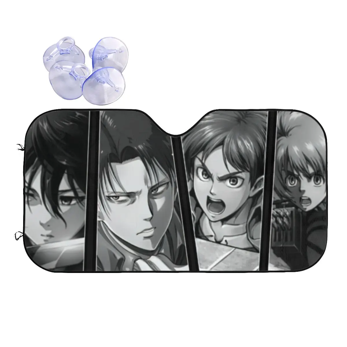 

Attack On Titan Levi Eren Sunshade Windscreen Shingeki No Kyojin Anime Awesome Car Front Window Visor Sun Visor UV Protector