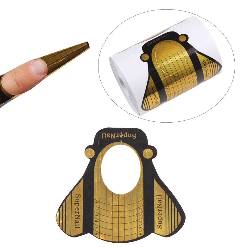 

100 шт., наклейки для наращивания ногтей, под золото