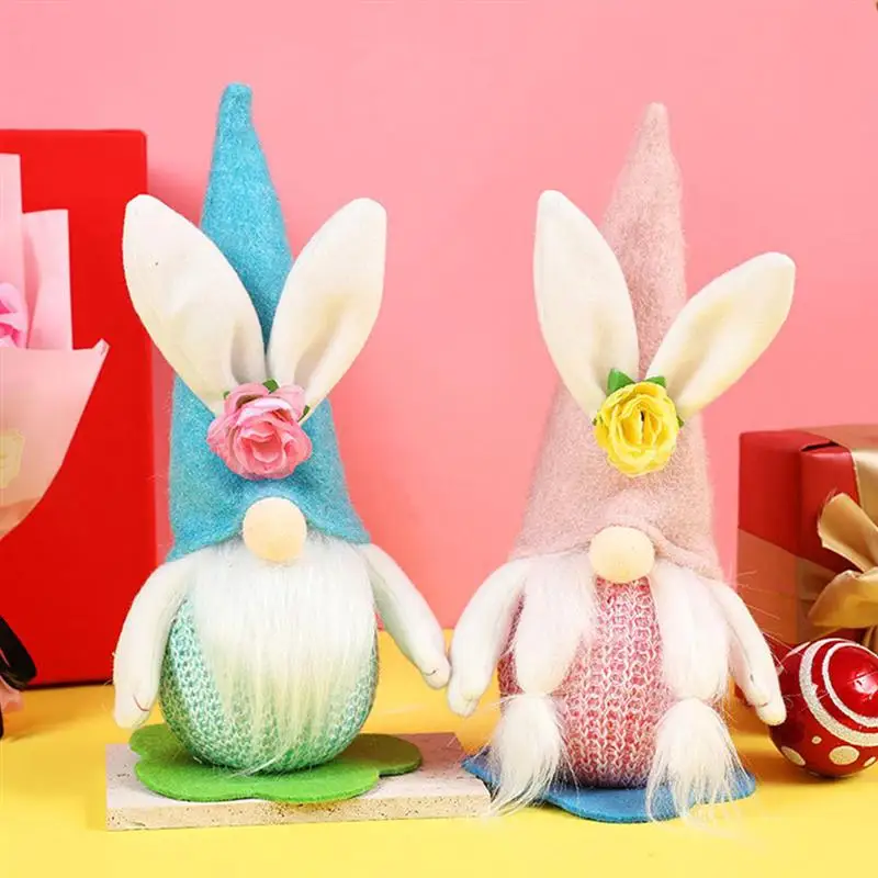 

1pc Lovely Easter Gnome Doll Ornament Creative Glowing Easter Gnome Doll