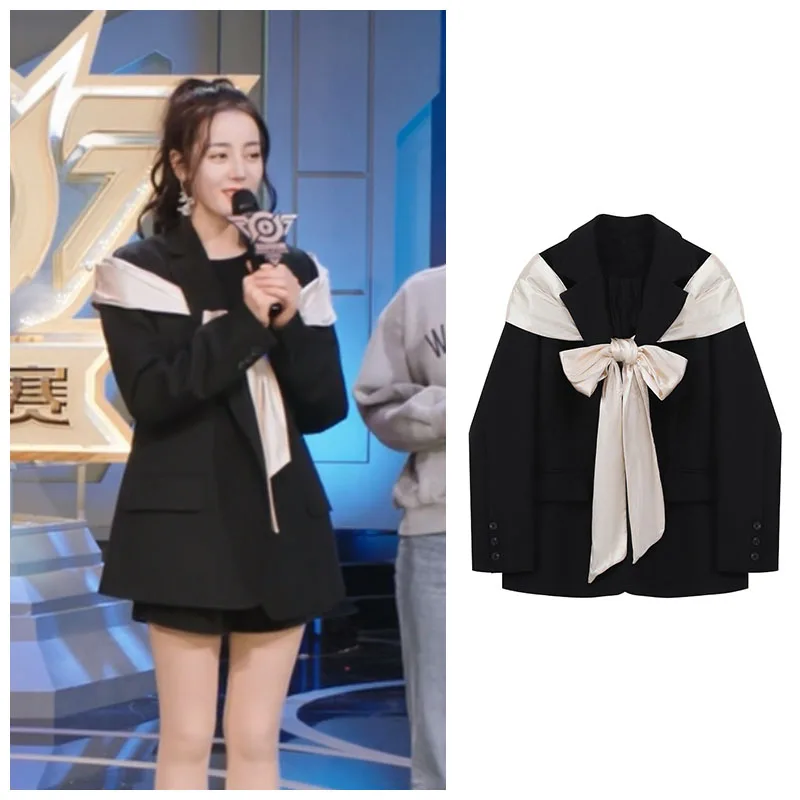 

Блейзер Женский свободного покроя с бантом, весна-осень