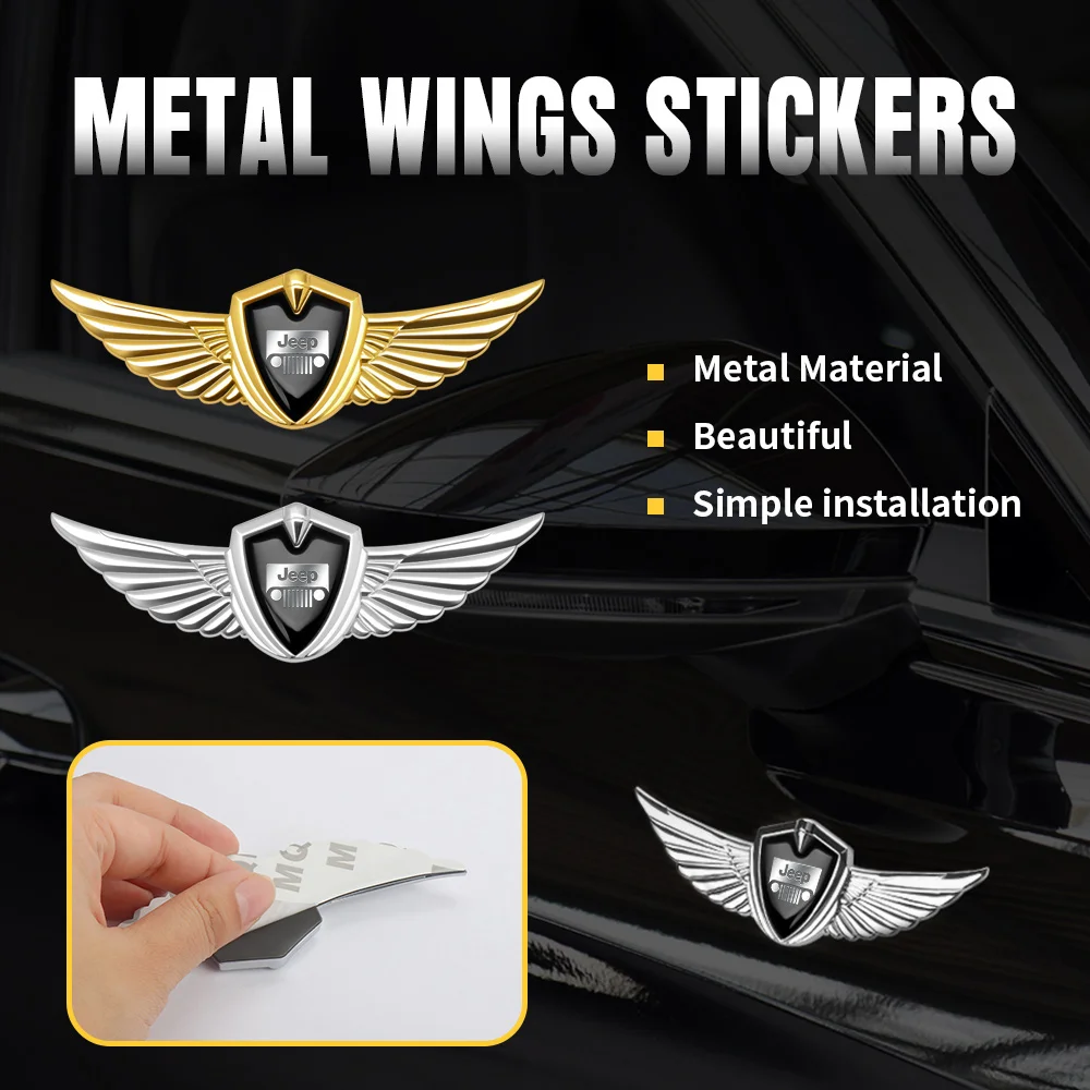 

1pcs Metal Car Body Stickers Custom Badges Auto Decoration Accessories For JEEP Renegade Wrangler Compass Cherokee Grand Rubicon