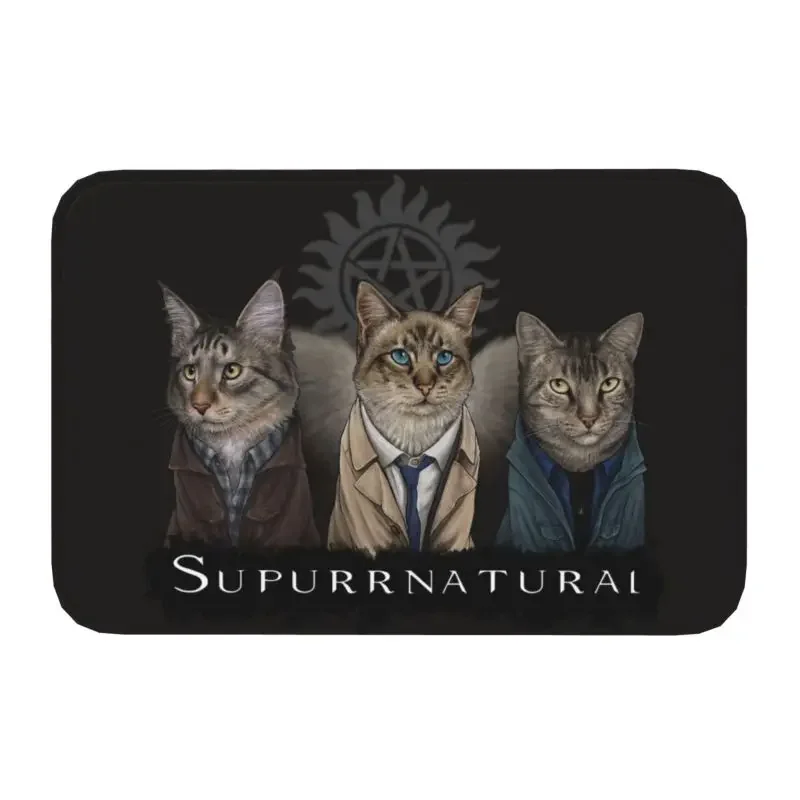 

Supurrnatural кошачьи коврики для входной двери, противоскользящие быстросохнущие напольные коврики из полиэстера для кухни, балкона, входной коврик