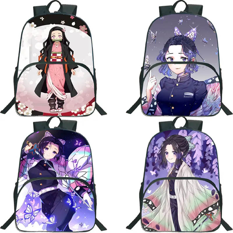 

Demon Slayer Shinobu Kocho Print Backpack Kimetsu No Yaiba School Bags For Girls Students Anime Backpacks Kids Bookbag Mochilas
