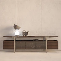 italian style minimalist side cabinet landing villa stainless steel restaurant porch cabinet designer high end light luxury