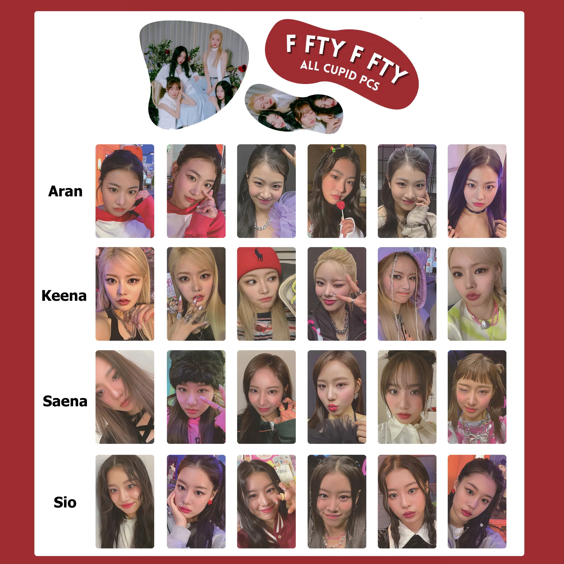 

6pcs/set Kpop FIFTY The Beginning Cupid New Album Girl Group Lomo Cards Double Side Print Photo Cards For Fans Collection