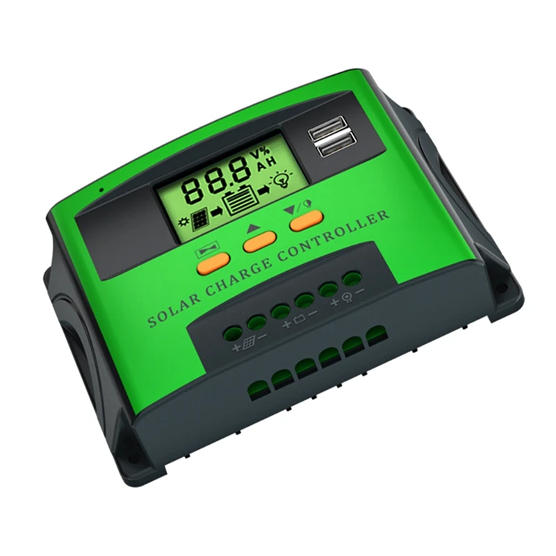 

1 PCS 30A PWM Solar Charge Controller Green 12V 24V Auto Adapting Lead Acid Lithium Battery Charging For Solar Panel Regulador