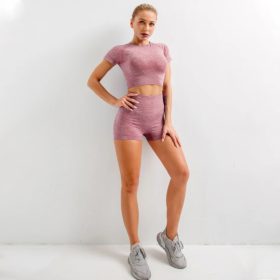 2/3/5PCS Seamless Women Yoga Set Workout Sportswear Gym Clothing Fitness Long Sleeve Crop Top High Waist Leggings Sports Suits