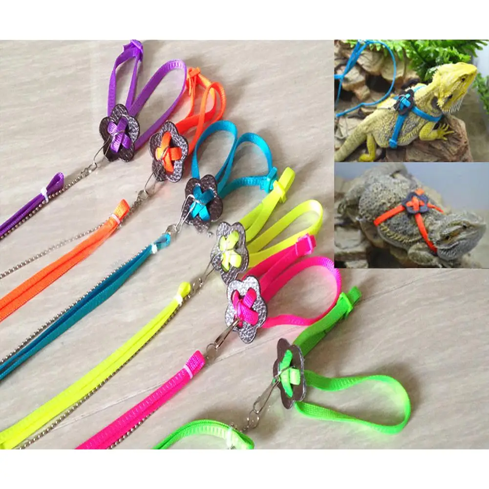 

Reptile Lizard Harness Leash Adjustable Walking Hauling Cable Belt Traction Rope Pet Supplies Collar Chest Strap Blue