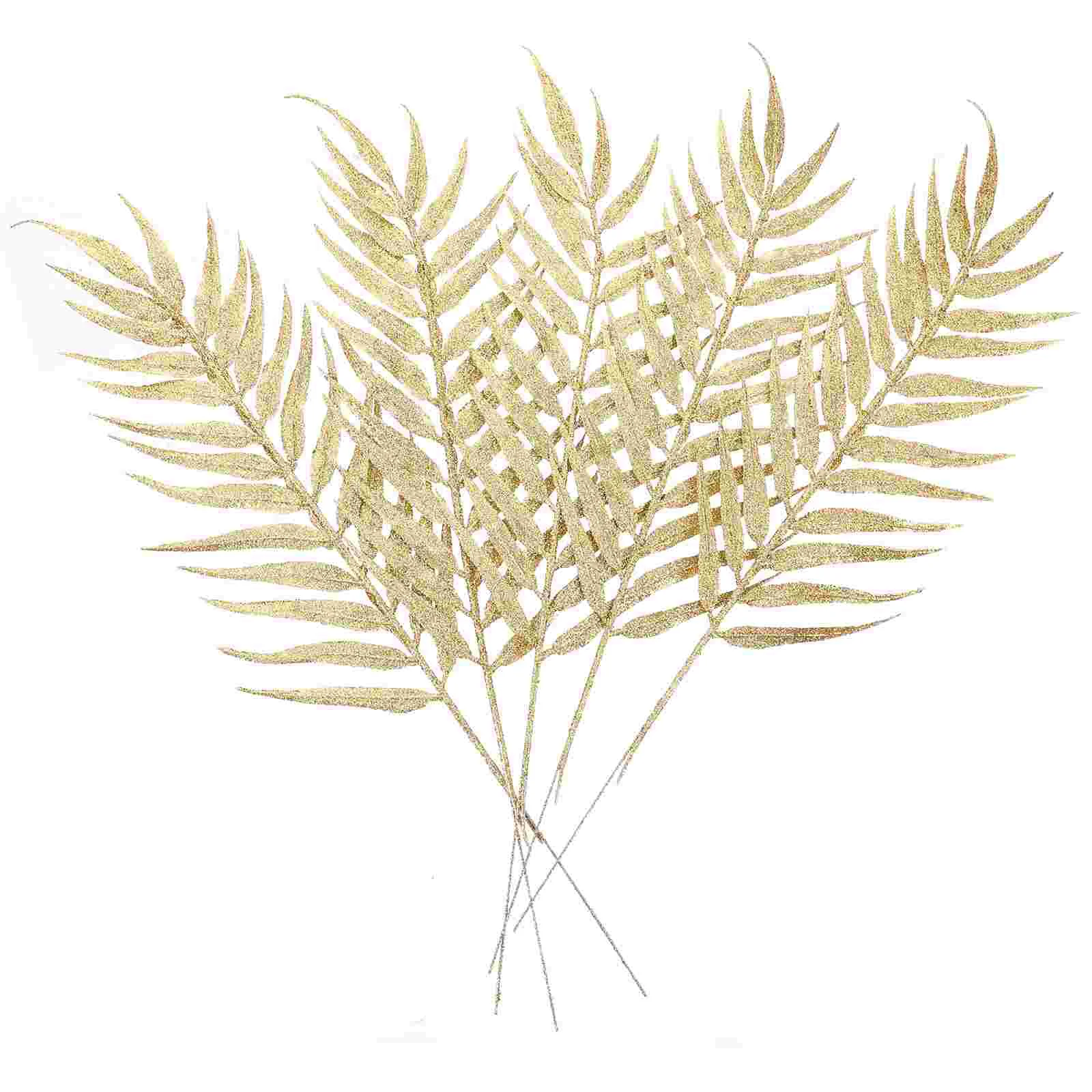 

Leaves Tree Christmas Xmas Decor Artificial Decorations Picks Glitter Ornamentsstems Filler Silver Gold Ornament Flowers Faux