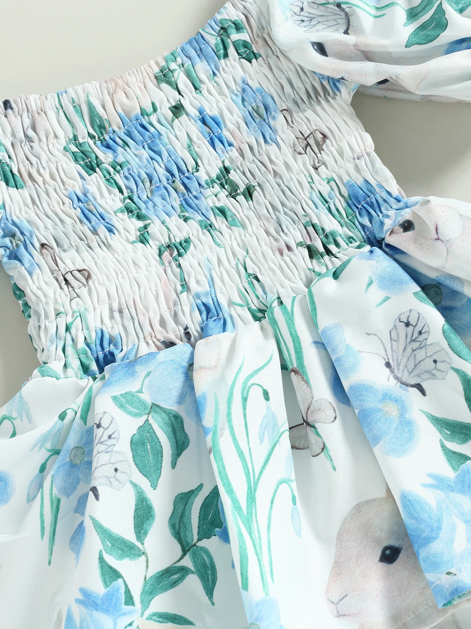 

Cute and Stylish Toddler Girls Floral Print Off-Shoulder Romper Set with Matching Headband - Perfect Summer Outfit for Your