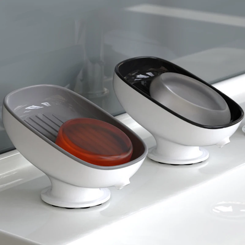 

Bathroom Soap Storage Rack with Suction Cup No Punching Soap Drain Rack Detachable Anti-Slip Soap Holder Bathroom Accessories