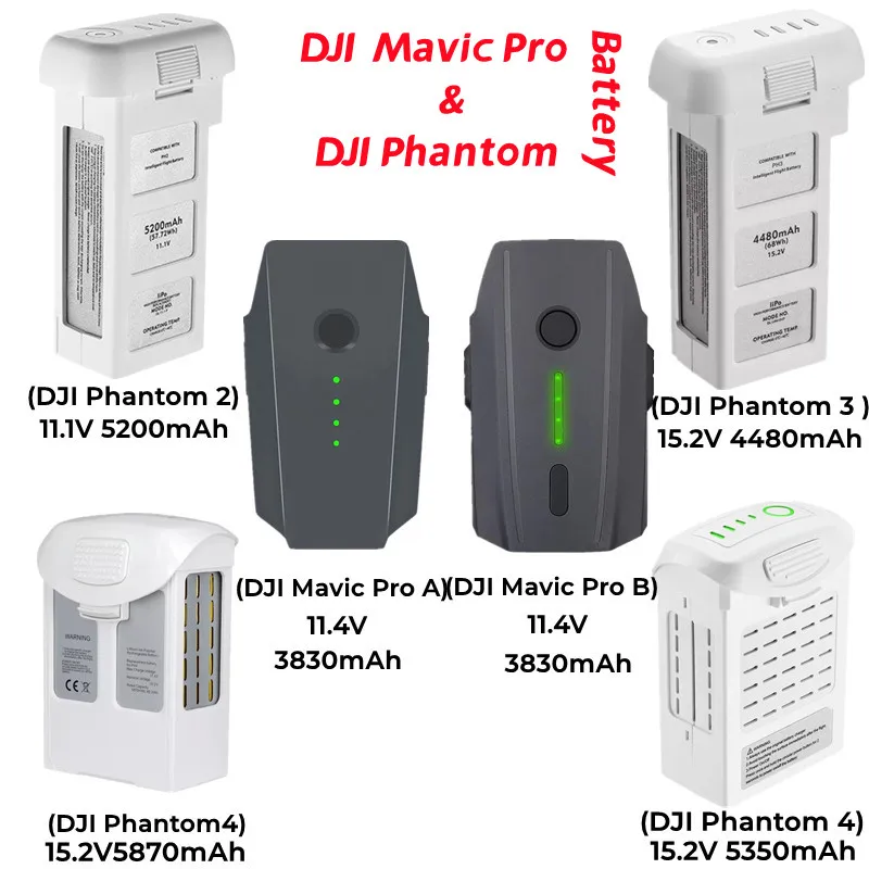 

Батарея DJI UAV, LiPo Интеллектуальный Полетный Аккумулятор для DJI Phantom 2/ 3/ 4 Pro и Adv / Mavic Pro