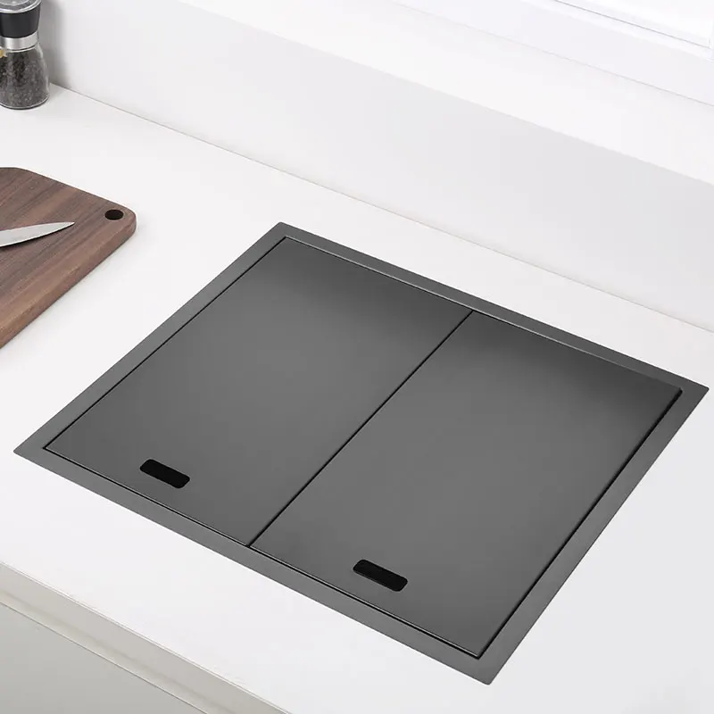 

Hidden Kitchen black sink bowl Bar Stainless Steel Balcony sink Concealed black Bar sink With clean water tap Open kitchen sink