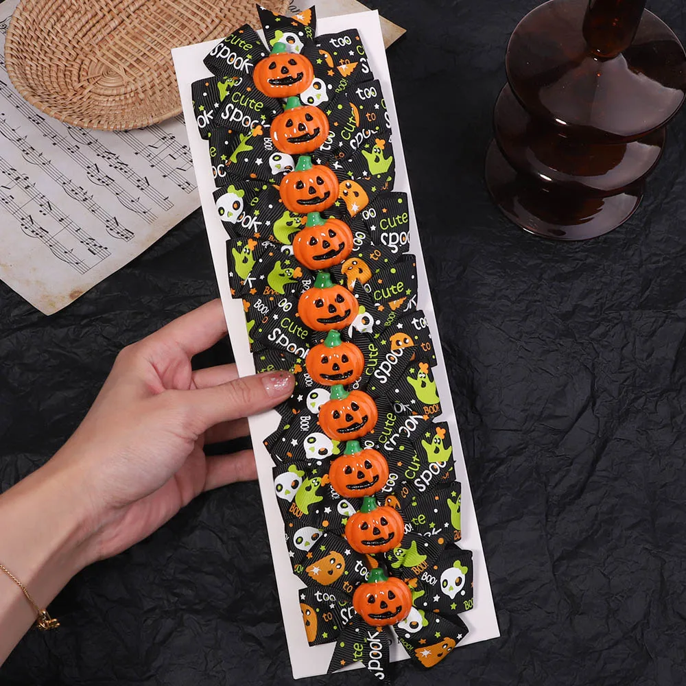 

1Piece Halloween Decoration Bows Hair Clips For Kids Girls Ghost Pumpkin Pinwheel Hairpins Baby Hair Accessories Gift Wholesale