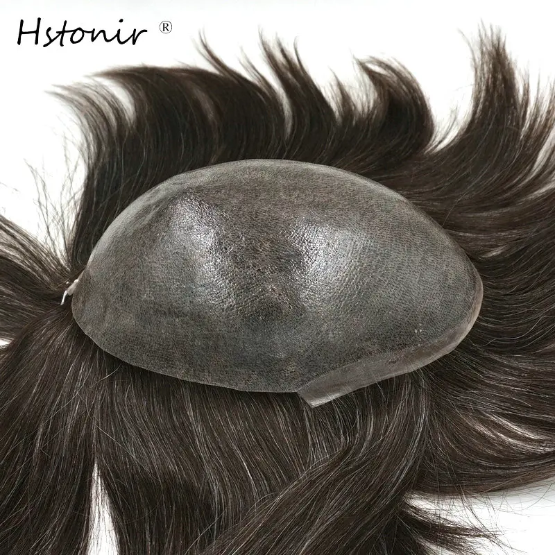 Hstonir Women's Hair Pieces Human European Remy Hair Topper Part Wig Injection Pu Skin Toupet Top Piece Styles H076