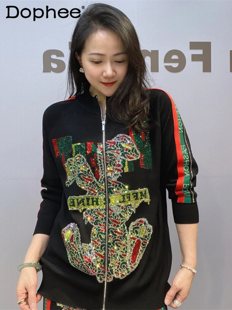 Женская одежда Свободное пальто на молнии весенний трикотажный кардиган с