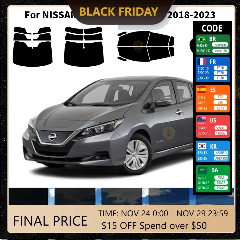 

Precut nanoceramics car UV Window Tint Kit Automotive Window Film For NISSAN LEAF 4 DR HATCH 2018-2023