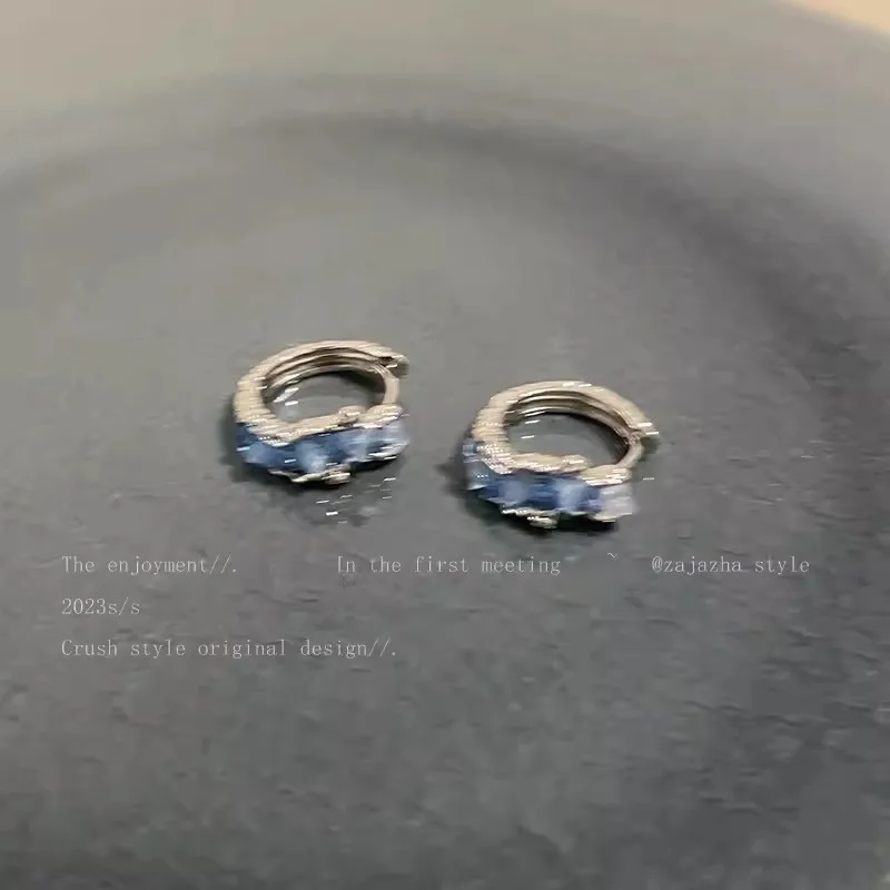 Женские серьги-гвоздики с пряжкой KADRUFI Y2K синего цвета модные корейские