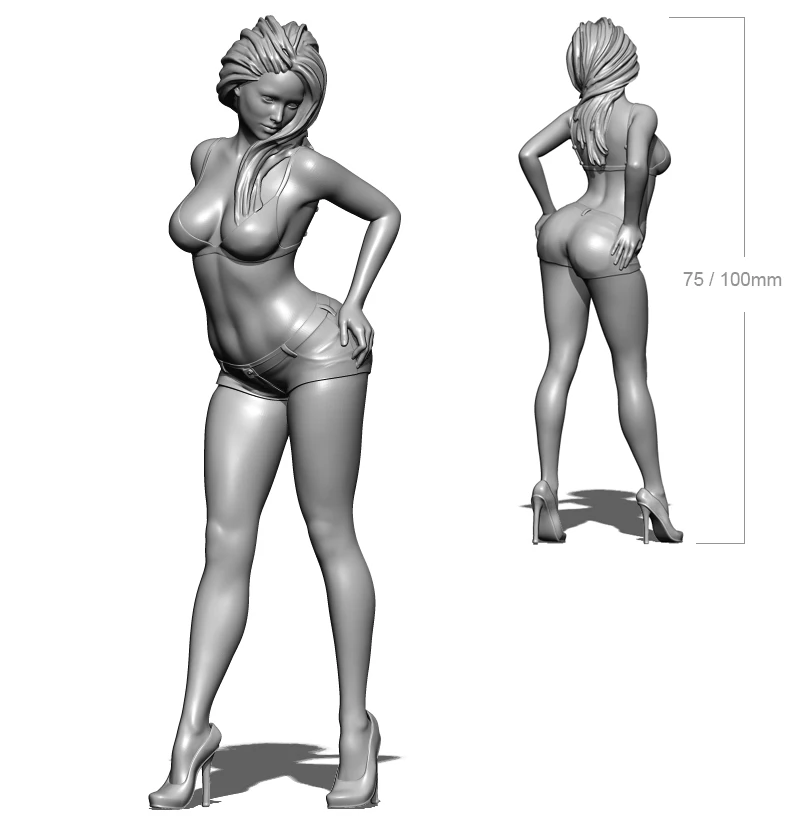 1/24 75mm 1/18 100mm Resin Model The Sexy Girl 3D Printing Figure Unpaint No Color RW-167