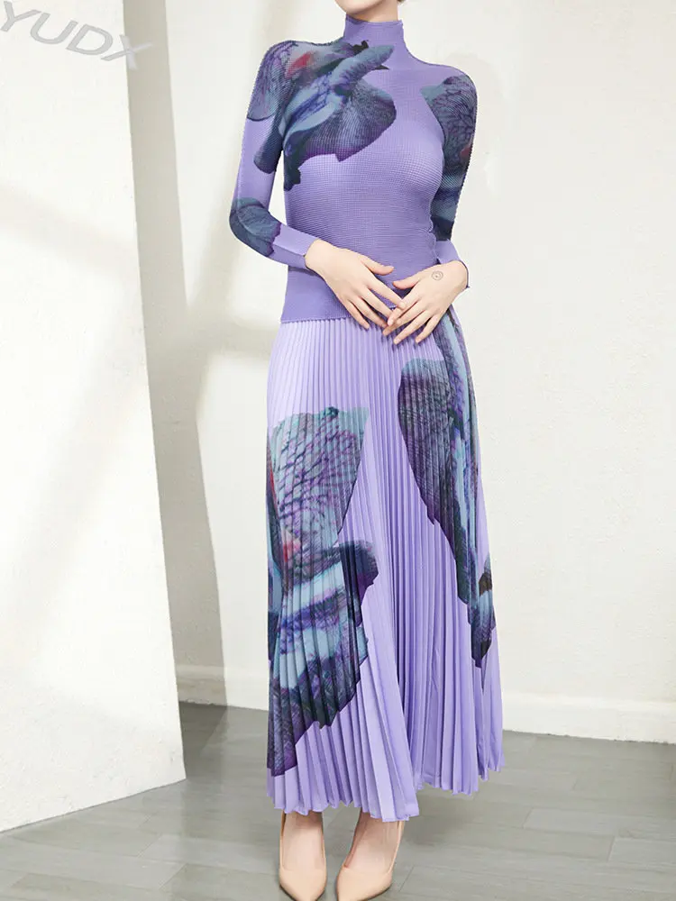 

Женский Дизайнерский Костюм YUDX Miyake, плиссированная юбка с длинным рукавом, Осень-зима 2023