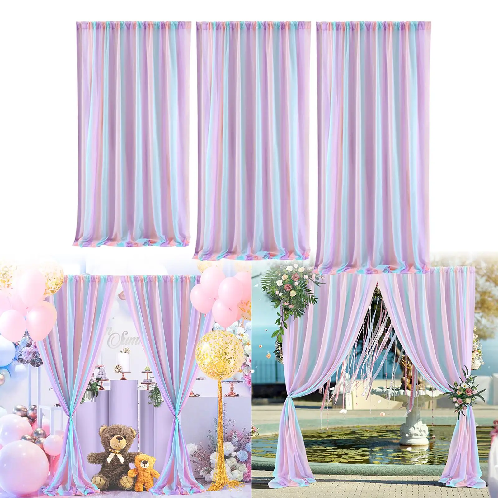 

Фон искусственные цветные марлевые шторы для праздничной съемки