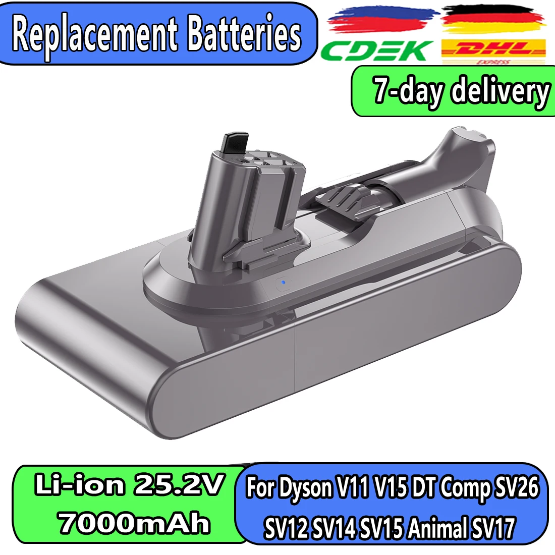 Фото 21,6 В, 6000 мАч, сменный аккумулятор для Dyson Battery V11 SV14 SV17 SV15, беспроводной пушистый ручной пылесос с моторной головкой №1