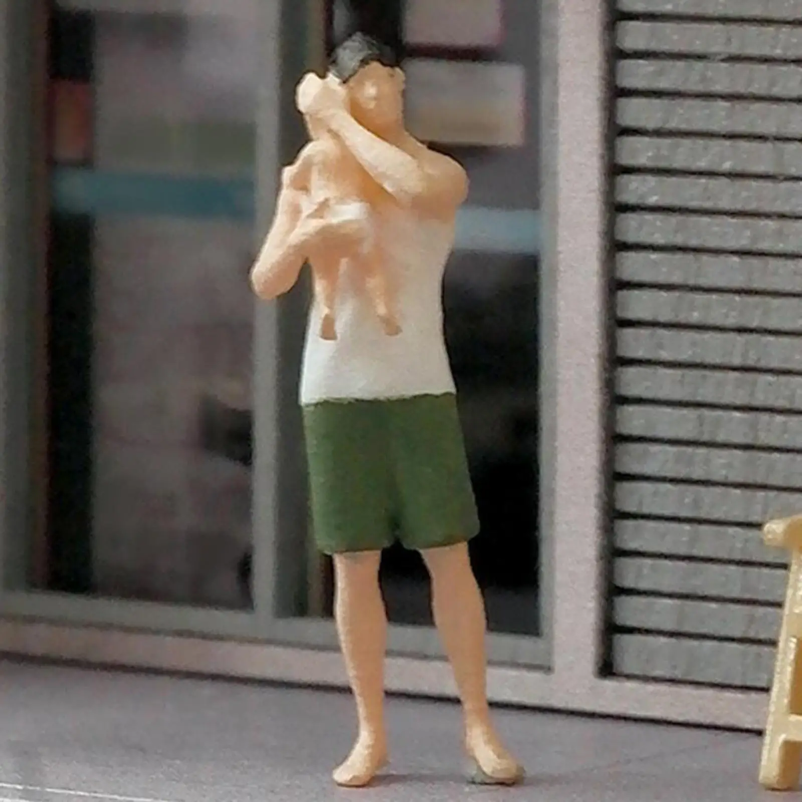 

Miniature Figure Father and Baby Doll Toy for Micro Landscape Dollhouse Accessories Desktop Ornament DIY Projects Collections