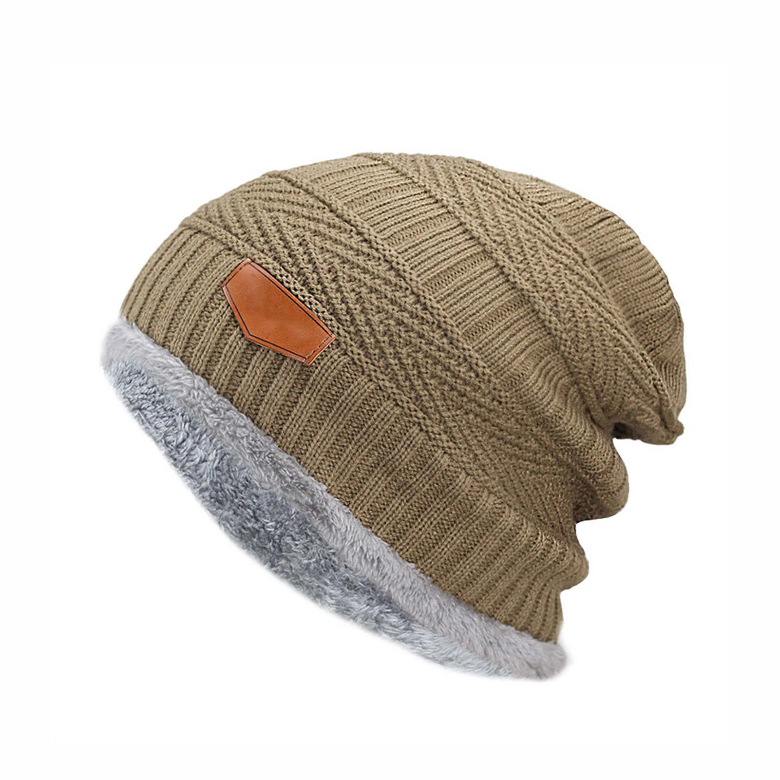 

Men Women Bonnet Beanie Double Layer Winter Warm Knitted Hat Motorcycles Elastic Windproof Soft Thick Gift Skullies Fall Fashion