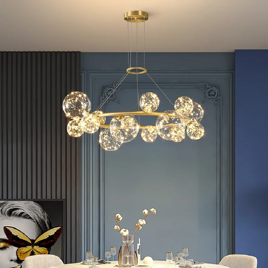 

New Modern Chandelier Gold color G9 bulb led chandelier For Restaurant kitchen Nordic lamp bedroom decor Hanging light fixture