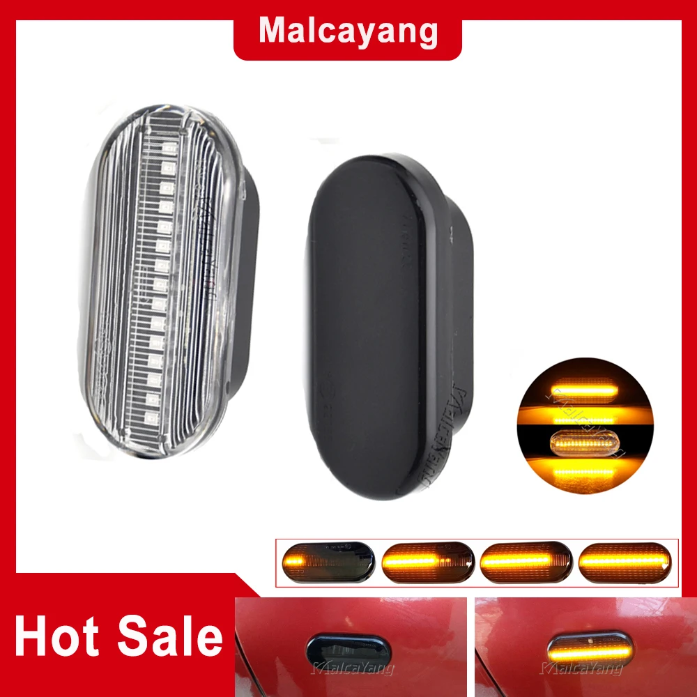 

2pieces Led Dynamic Side Marker Turn Signal Light For Volkswagen VW Bora Golf 3 4 Passat 3BG Polo SB6 SEAT Ibiza Leon Skoda Ford