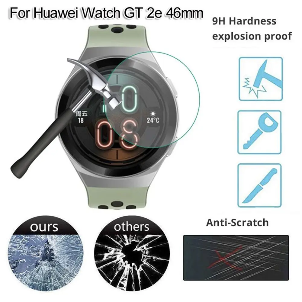 

Cover 2.5D Curved Ultra Thin HD Clear Protective Film 9H Tempered Glass Screen Protectors For Huawei Watch GT 2e 46mm