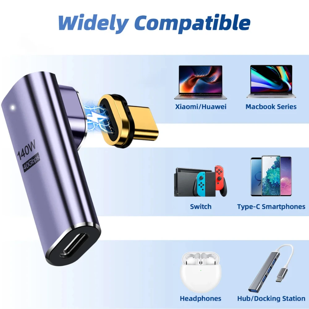 Фото Магнитный адаптер USB Type C-Type C, 140 Вт, 40 Гбит/с №5